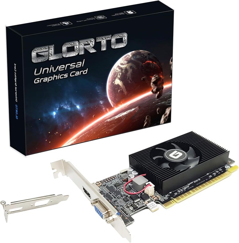 Glorto GeForce GT 610 2G DDR3 Low Profile Graphics Card, PCI Express 1.1 x16, HDMI/VGA, Entry Level GPU for PC, SFF and HTPC, Compatible with Win11 - Image 1